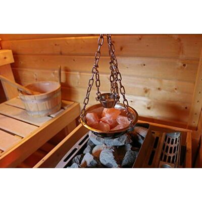 Meiwell Bol vaporisateur de sauna en acier inoxydable pour sauna et spa 16 cm Motif : bac de sauna avec bol d'évaporateur avec accessoires Meiwell Bol vaporisateur de sauna en acier inoxydable pour sauna et spa 16 cm Motif : bac de sauna avec bol d'évaporateur avec accessoires