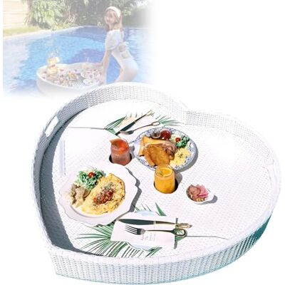 Ofyphth Plateau de service flottant pour piscine Flotteurs de piscine Design tissé en rotin Résistant à l'eau Pour piscine, spa et baignoire 80 cm-A Blanc Ofyphth Plateau de service flottant pour piscine Flotteurs de piscine Design tissé en rotin Résistant à l'eau Pour piscine, spa et baignoire 80 cm-A Blanc