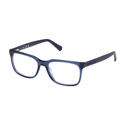 GUESS Lunettes de Vue GU50187 Shiny blue 56/17/145 Homme GUESS Lunettes de Vue GU50187 Shiny blue 56/17/145 Homme