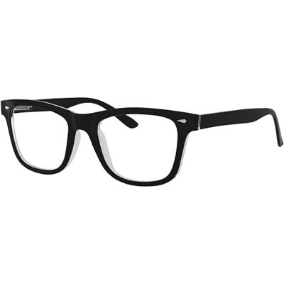 Eyekepper Lunettes de lecture pour homme et femme avec de grands verres carrés et charnières à ressort en noir +1,50 Eyekepper Lunettes de lecture pour homme et femme avec de grands verres carrés et charnières à ressort en noir +1,50