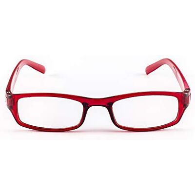 Contacta , Africa Lunettes de lecture pour homme et femme, pratiques pour chaque visage, monture semi-transparente et tiges brillantes, dioptries +2,50, couleur rouge, boîte avec étui à lunettes, 17 g Contacta , Africa Lunettes de lecture pour homme et femme, pratiques pour chaque visage, monture semi-transparente et tiges brillantes, dioptries +2,50, couleur rouge, boîte avec étui à lunettes, 17 g