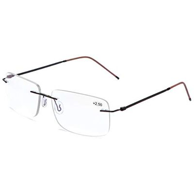 MIRYEA Lunettes de lecture multifocus progressives sans monture pour femmes et hommes Alliage de titane Charnière à ressort Lecteur multifocus Zoom intelligent Proche à distance Lunettes à double MIRYEA Lunettes de lecture multifocus progressives sans monture pour femmes et hommes Alliage de titane Charnière à ressort Lecteur multifocus Zoom intelligent Proche à distance Lunettes à double