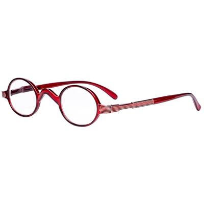 Eyekepper Leser Lunettes de lecture à ressort classiques Mini petites ovales rondes Rouge +2,4 Eyekepper Leser Lunettes de lecture à ressort classiques Mini petites ovales rondes Rouge +2,4
