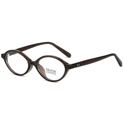 moomoobird Verres de lumière bleue pour femmes et hommes ovales petits verres monture TR90 rétro lunettes acétate temple, Marron avec transparent, L moomoobird Verres de lumière bleue pour femmes et hommes ovales petits verres monture TR90 rétro lunettes acétate temple, Marron avec transparent, L