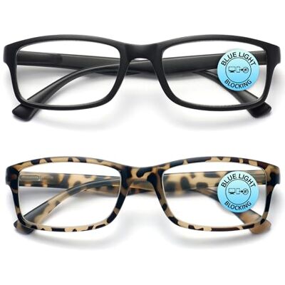 OPULIZE PEP Lunettes de lecture pour homme et femme Lunettes de blocage de la lumière bleue Monture rectangulaire Lunettes d'ordinateur et de jeu Protection UV et anti-fatigue Marron mat OPULIZE PEP Lunettes de lecture pour homme et femme Lunettes de blocage de la lumière bleue Monture rectangulaire Lunettes d'ordinateur et de jeu Protection UV et anti-fatigue Marron mat