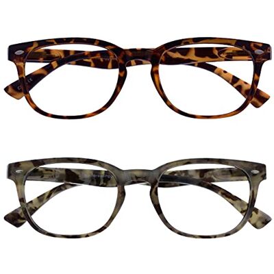 Lunettes de lecture Opulize marron et gris - Unisexe +2,00 D Lunettes de lecture Opulize marron et gris - Unisexe +2,00 D