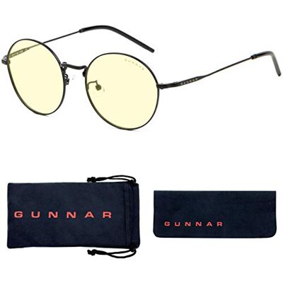 Gunnar Lunettes de jeu avec blocage de la lumière bleue Ellipse/Onyx 65 % de protection contre la lumière bleue, 100 % de lumière UV, antireflet pour protéger et réduire la fatigue oculaire et la Gunnar Lunettes de jeu avec blocage de la lumière bleue Ellipse/Onyx 65 % de protection contre la lumière bleue, 100 % de lumière UV, antireflet pour protéger et réduire la fatigue oculaire et la