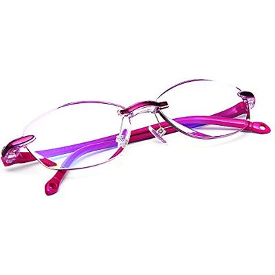 TERAISE Lunettes de lecture sans monture Design de coupe de diamant Mode Anti-Fatigue Lentilles de lecture transparentes TERAISE Lunettes de lecture sans monture Design de coupe de diamant Mode Anti-Fatigue Lentilles de lecture transparentes