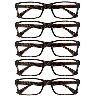 Opulize Lunettes de Lecture Écaille Marron - Unisexe - Pack de 5 +1,50 Opulize Lunettes de Lecture Écaille Marron - Unisexe - Pack de 5 +1,50