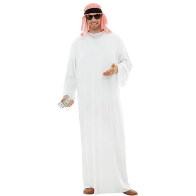 Funidelia Déguisement d’Arabe pour Homme avec tunique et foulard, Tenue de cheikh pour adulte, Déguisements de Carnaval, Halloween et Enterrements de vie de garçon – Taille L Funidelia Déguisement d’Arabe pour Homme avec tunique et foulard, Tenue de cheikh pour adulte, Déguisements de Carnaval, Halloween et Enterrements de vie de garçon – Taille L