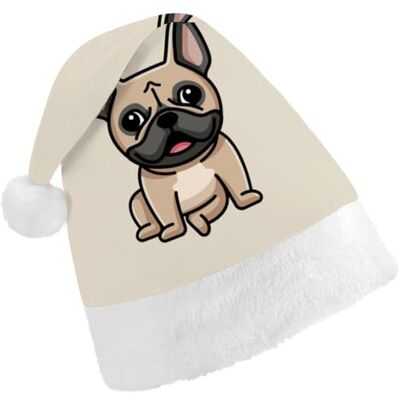 JZemdybill Chapeau de Noël pour adultes, chapeau de bouledogue français pour diverses fêtes de vacances JZemdybill Chapeau de Noël pour adultes, chapeau de bouledogue français pour diverses fêtes de vacances