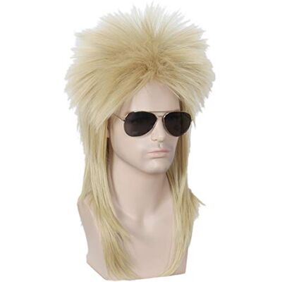 Linfairy Perruque blonde style années 80 pour déguisement d'Halloween Linfairy Perruque blonde style années 80 pour déguisement d'Halloween
