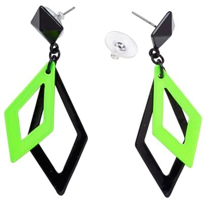 W WIDMANN MILANO Party Fashion Widmann Boucles d'oreilles Rhombus, boucles d'oreilles, bijoux fantaisie, disco, 80, costume, carnaval, fête à thème W WIDMANN MILANO Party Fashion Widmann Boucles d'oreilles Rhombus, boucles d'oreilles, bijoux fantaisie, disco, 80, costume, carnaval, fête à thème