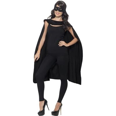 Smiffys Smiffy's Cape, Noir, avec masque pour les yeux Smiffys Smiffy's Cape, Noir, avec masque pour les yeux