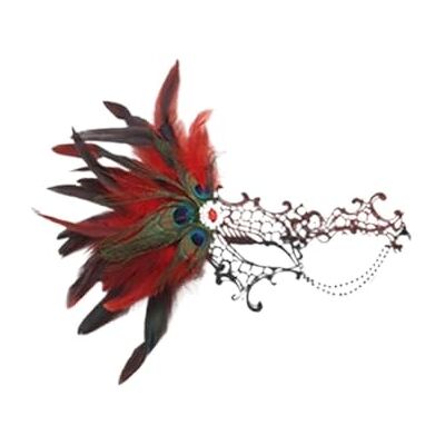 ZUXWUX Masque demi-visage en dentelle avec plumes, mascarade de Cosplay, fête du Festival d'halloween ZUXWUX Masque demi-visage en dentelle avec plumes, mascarade de Cosplay, fête du Festival d'halloween