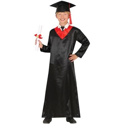 Costume de post-université rouge et noir pour enfants et adolescents Costume de post-université rouge et noir pour enfants et adolescents