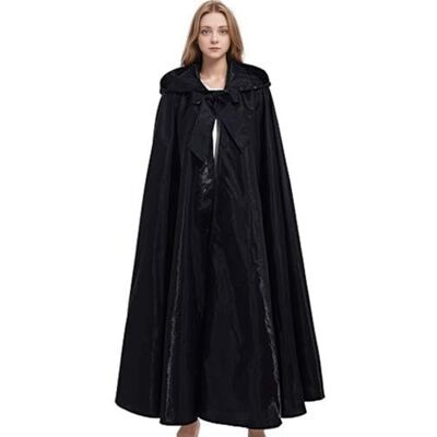 GRACEART Halloween Party Cape Longue avec Capuche en Cosplay Costume, Noir, taille unique GRACEART Halloween Party Cape Longue avec Capuche en Cosplay Costume, Noir, taille unique