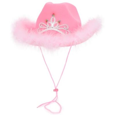 Toyland ® de 38 cm (15") Chapeau de cowboy avec lumières LED clignotantes et bordure en plumes (Rose) Toyland ® de 38 cm (15") Chapeau de cowboy avec lumières LED clignotantes et bordure en plumes (Rose)