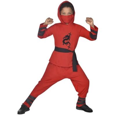 amscan Costume de guerrier ninja pour enfant, Rouge, 3-4 ans amscan Costume de guerrier ninja pour enfant, Rouge, 3-4 ans