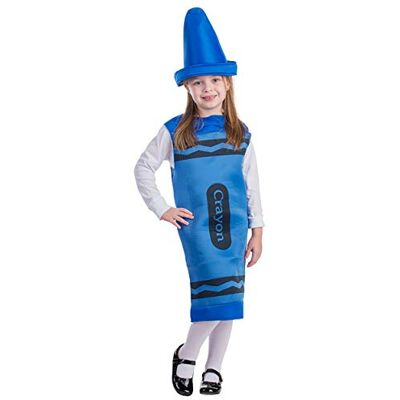Dress Up America Crayon Costume for Kids Blue Crayon Tunique pour les filles et les garçons Belle robe se déroule pour le jeu de rôle Dress Up America Crayon Costume for Kids Blue Crayon Tunique pour les filles et les garçons Belle robe se déroule pour le jeu de rôle