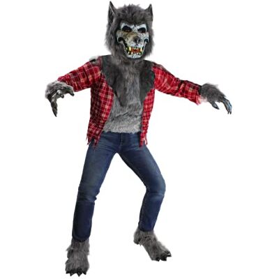 Spooktacular Creations Costume de loup-garou hurleur de luxe pour Halloween avec masque, gants griffes, housses bottes, costume pour enfants S (5-7 ans) Spooktacular Creations Costume de loup-garou hurleur de luxe pour Halloween avec masque, gants griffes, housses bottes, costume pour enfants S (5-7 ans)
