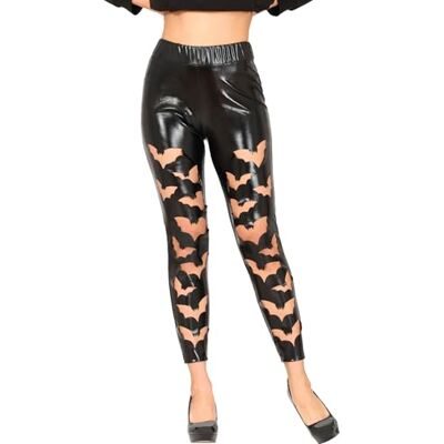 Marque de Mode Modèle - Leggings en Cuir Synthétique Chauves-souris Marque de Mode Modèle - Leggings en Cuir Synthétique Chauves-souris