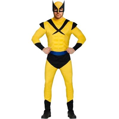 FIESTAS GUIRCA Déguisement de super-héros musclé avec capuche et combinaison pour Halloween, carnaval et fêtes costumées Idéal pour adultes et hommes FIESTAS GUIRCA Déguisement de super-héros musclé avec capuche et combinaison pour Halloween, carnaval et fêtes costumées Idéal pour adultes et hommes