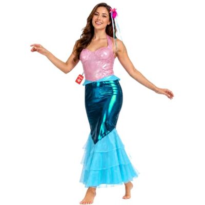 Fun Shack Costume de sirène pour adulte, costume de sirène pour femme, costume d'Halloween pour adulte Fun Shack Costume de sirène pour adulte, costume de sirène pour femme, costume d'Halloween pour adulte