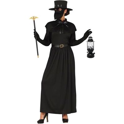 FIESTAS GUIRCA Déguisement de docteur de la peste noire pour femme avec masque d'oiseau du docteur de la peste Déguisement d'Halloween pour femme Taille L FIESTAS GUIRCA Déguisement de docteur de la peste noire pour femme avec masque d'oiseau du docteur de la peste Déguisement d'Halloween pour femme Taille L