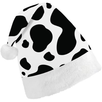 JZemdybill Chapeau de Noël pour adultes, chapeau imprimé vache pour diverses fêtes de vacances JZemdybill Chapeau de Noël pour adultes, chapeau imprimé vache pour diverses fêtes de vacances