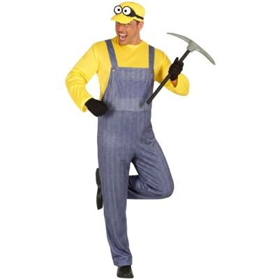 FIESTAS GUIRCA Déguisement de mineur jaune pour homme Taille S 46-48 FIESTAS GUIRCA Déguisement de mineur jaune pour homme Taille S 46-48