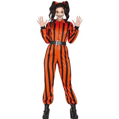 FIESTAS GUIRCA Déguisement de prisonnier arlequin pour femme (42-44/L) Combinaison et ceinture Pour Halloween, carnaval et fêtes costumées Orange et noir FIESTAS GUIRCA Déguisement de prisonnier arlequin pour femme (42-44/L) Combinaison et ceinture Pour Halloween, carnaval et fêtes costumées Orange et noir