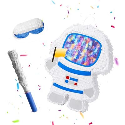 Relaxdays Pinata astronaute avec bâton et masque, piñata de fête pour enfants, anniversaire, à remplir, H x l x P : 40 x 30 x 9 cm, multicolore Relaxdays Pinata astronaute avec bâton et masque, piñata de fête pour enfants, anniversaire, à remplir, H x l x P : 40 x 30 x 9 cm, multicolore