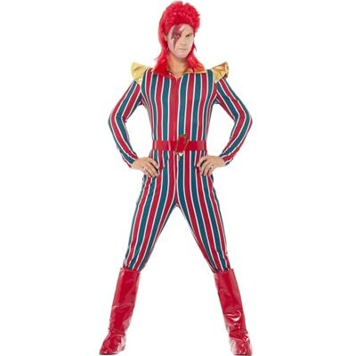 Smiffys Costume de Superstar de l'espace, multicolore avec combinaison, ceinture et couvre-bottes, déguisement disco des années 70, Multicolore, XL Smiffys Costume de Superstar de l'espace, multicolore avec combinaison, ceinture et couvre-bottes, déguisement disco des années 70, Multicolore, XL