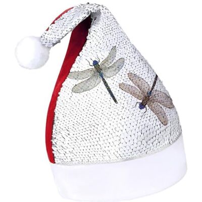 JZemdybill Chapeau de Noël à paillettes pour adultes, chapeau libellule coloré pour diverses fêtes de vacances JZemdybill Chapeau de Noël à paillettes pour adultes, chapeau libellule coloré pour diverses fêtes de vacances