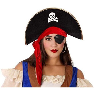 ATOSA Chapeau de pirate noir crâne croisé ATOSA Chapeau de pirate noir crâne croisé