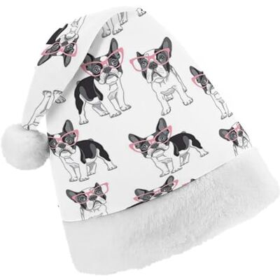 JZemdybill Chapeau de Noël, chapeau de bouledogues français pour diverses fêtes de fin d'année JZemdybill Chapeau de Noël, chapeau de bouledogues français pour diverses fêtes de fin d'année