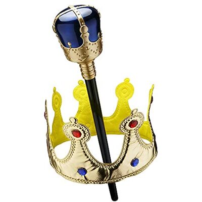 Dress Up America Ensemble Couronne Dorée et Sceptre Royal pour Enfants – Accessoires de Déguisement et Jeu de Rôle Dress Up America Ensemble Couronne Dorée et Sceptre Royal pour Enfants – Accessoires de Déguisement et Jeu de Rôle
