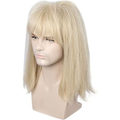 Linfairy Perruque en métal lourd pour déguisement d'Halloween des années 80 (mélange blond) Linfairy Perruque en métal lourd pour déguisement d'Halloween des années 80 (mélange blond)