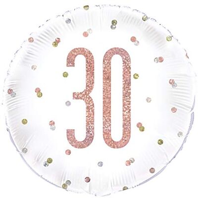 Unique Party 84902 Ballon de 30e Anniversaire 45 cm Fête d'Anniversaire à thème Or Rose Glitz Unique Party 84902 Ballon de 30e Anniversaire 45 cm Fête d'Anniversaire à thème Or Rose Glitz