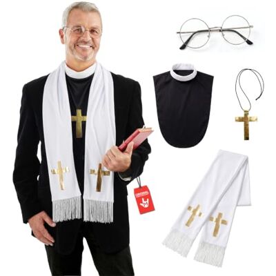 Fun Shack Costume Prêtre Homme, Déguisement Halloween Adulte, Tenue Prêtre Homme, Taille Unique Fun Shack Costume Prêtre Homme, Déguisement Halloween Adulte, Tenue Prêtre Homme, Taille Unique