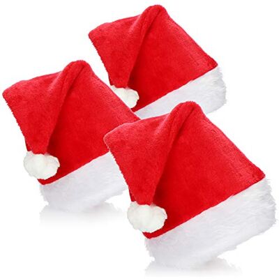 com-four ® Chapeau de Noël X-Mas, Chapeau de Père Noël, Chapeau de Père Noël Chapeau en Peluche du Père Noël Bonnet en Polaire avec Pompon com-four ® Chapeau de Noël X-Mas, Chapeau de Père Noël, Chapeau de Père Noël Chapeau en Peluche du Père Noël Bonnet en Polaire avec Pompon