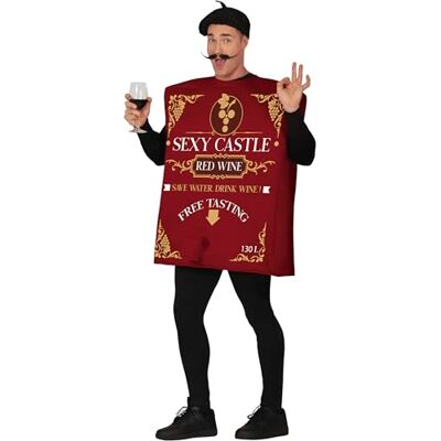 FIESTAS GUIRCA Caisse de vin coquine avec distributeur de boissons pour homme Déguisement de vin amusant pour homme Idéal pour enterrement de vie de garçon Taille L FIESTAS GUIRCA Caisse de vin coquine avec distributeur de boissons pour homme Déguisement de vin amusant pour homme Idéal pour enterrement de vie de garçon Taille L