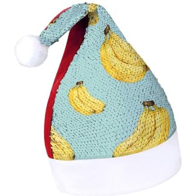 JZemdybill Chapeau de Noël à paillettes pour adultes, chapeau banane de dessin animé pour diverses fêtes de vacances JZemdybill Chapeau de Noël à paillettes pour adultes, chapeau banane de dessin animé pour diverses fêtes de vacances