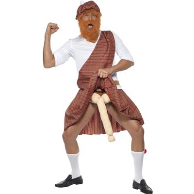 Smiffys Costume de Highlander pendu, rouge, chapeau, barbe, haut, écharpe, kilt, sporran M Smiffys Costume de Highlander pendu, rouge, chapeau, barbe, haut, écharpe, kilt, sporran M