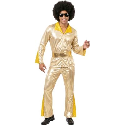 FIESTAS GUIRCA Déguisement de Cowboy Disco Gold Cowboy pour adulte Combinaison et ceinture Déguisement de cowboy du Vieux Ouest pour Halloween, carnaval et fêtes costumées Idéal pour homme FIESTAS GUIRCA Déguisement de Cowboy Disco Gold Cowboy pour adulte Combinaison et ceinture Déguisement de cowboy du Vieux Ouest pour Halloween, carnaval et fêtes costumées Idéal pour homme