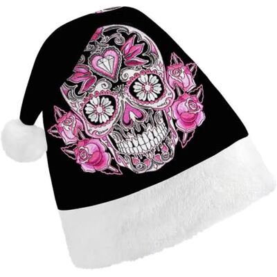 JZemdybill Chapeau de Noël pour adultes, chapeau de tête de mort en sucre rose pour diverses fêtes de vacances JZemdybill Chapeau de Noël pour adultes, chapeau de tête de mort en sucre rose pour diverses fêtes de vacances