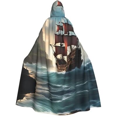 QJKFDHG Poncho personnalisé unique – Sweat à capuche lesté pour homme et femme – Parfait pour Halloween, le cosplay et les fêtes – Voile de bateau historique QJKFDHG Poncho personnalisé unique – Sweat à capuche lesté pour homme et femme – Parfait pour Halloween, le cosplay et les fêtes – Voile de bateau historique