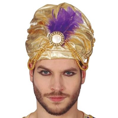 Guirca Residence Pen Men - Turban Doré - Accessoire de Costume Guirca Residence Pen Men - Turban Doré - Accessoire de Costume