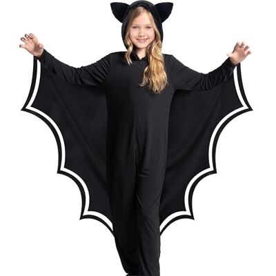 Spooktacular Creations Costume de chauve-souris noire pour enfant, ailes incluses Spooktacular Creations Costume de chauve-souris noire pour enfant, ailes incluses
